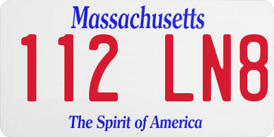 MA license plate 112LN8