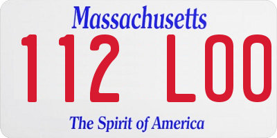 MA license plate 112LO0
