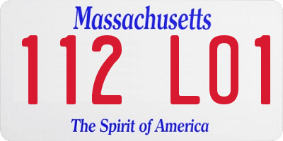 MA license plate 112LO1