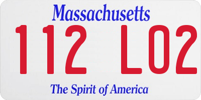 MA license plate 112LO2