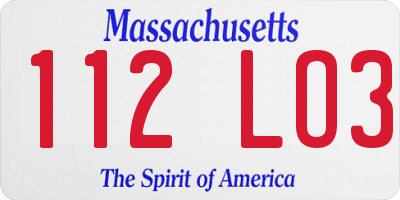 MA license plate 112LO3