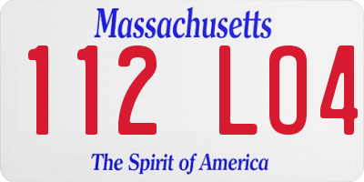 MA license plate 112LO4