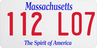 MA license plate 112LO7