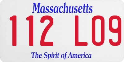 MA license plate 112LO9