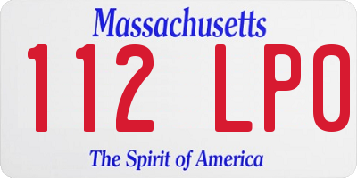 MA license plate 112LP0