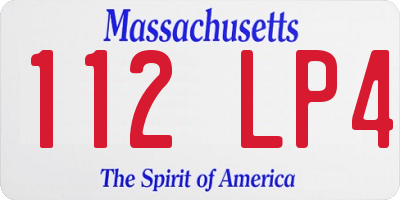 MA license plate 112LP4