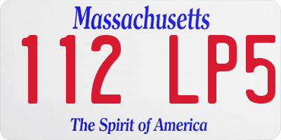MA license plate 112LP5