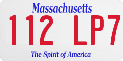 MA license plate 112LP7