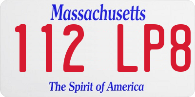 MA license plate 112LP8