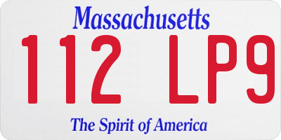MA license plate 112LP9