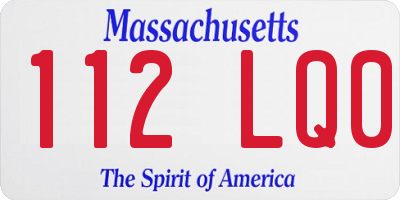 MA license plate 112LQ0