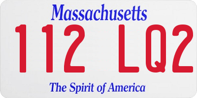 MA license plate 112LQ2
