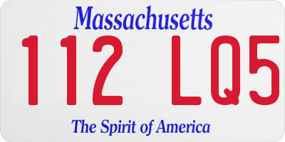 MA license plate 112LQ5