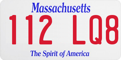 MA license plate 112LQ8