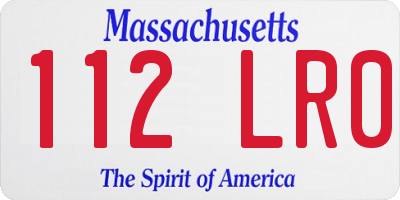 MA license plate 112LR0