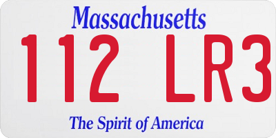 MA license plate 112LR3