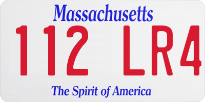 MA license plate 112LR4