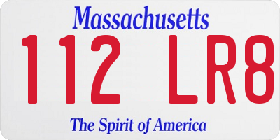 MA license plate 112LR8