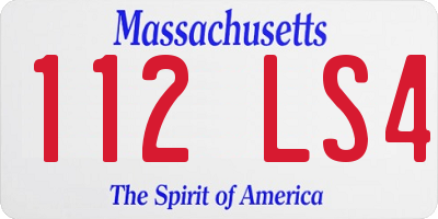 MA license plate 112LS4
