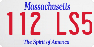 MA license plate 112LS5