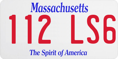 MA license plate 112LS6