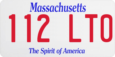 MA license plate 112LT0