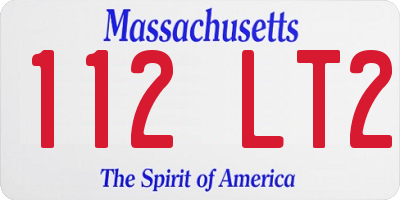 MA license plate 112LT2