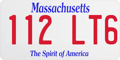 MA license plate 112LT6