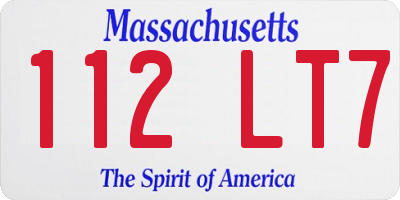 MA license plate 112LT7