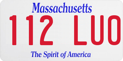 MA license plate 112LU0