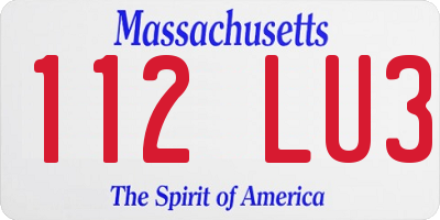 MA license plate 112LU3