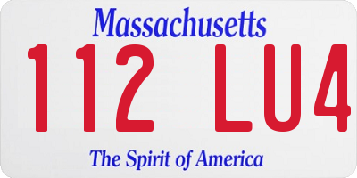 MA license plate 112LU4