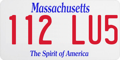 MA license plate 112LU5