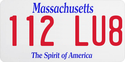 MA license plate 112LU8