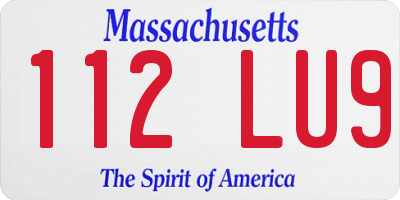 MA license plate 112LU9