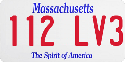 MA license plate 112LV3