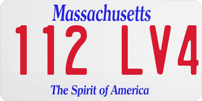 MA license plate 112LV4