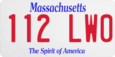 MA license plate 112LW0