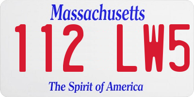 MA license plate 112LW5