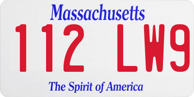 MA license plate 112LW9