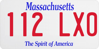MA license plate 112LX0