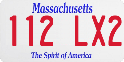 MA license plate 112LX2