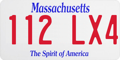 MA license plate 112LX4