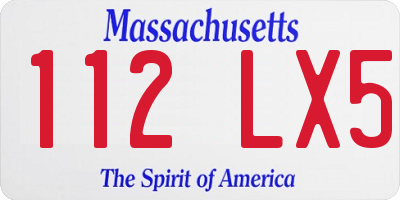 MA license plate 112LX5