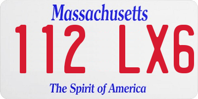 MA license plate 112LX6