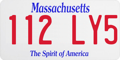 MA license plate 112LY5