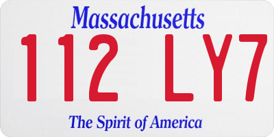 MA license plate 112LY7