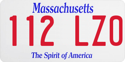 MA license plate 112LZ0