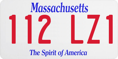 MA license plate 112LZ1