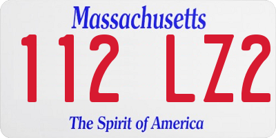 MA license plate 112LZ2